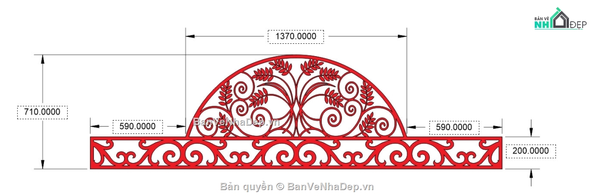 dxf vòm ban công cắt cnc,autocad thiết kế vòm ban công,file cắt cnc mẫu vòm ban công